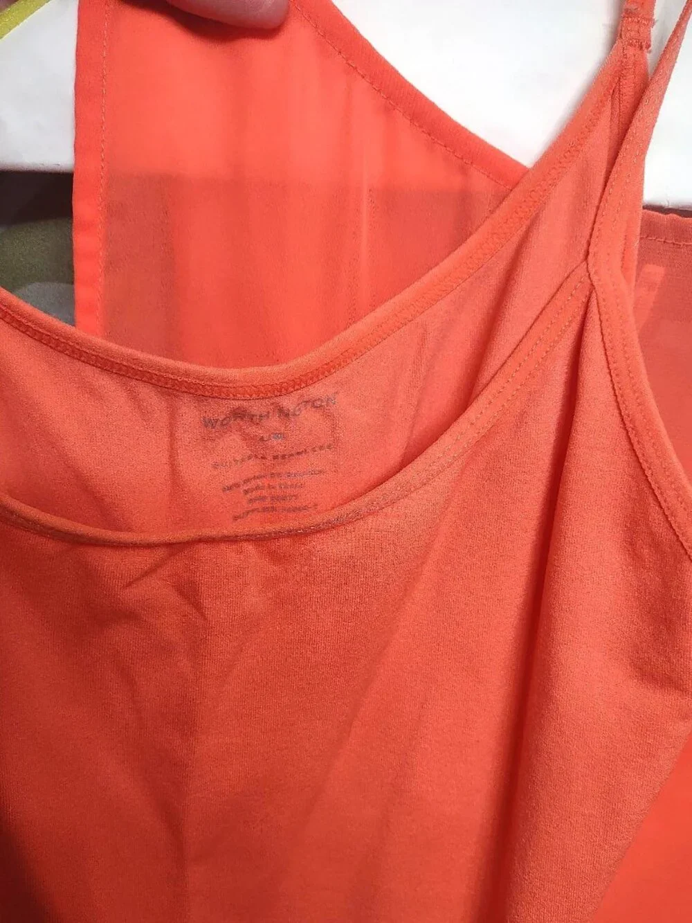 Bright Coral Sleeveless Blouse, Size M - Picture 7 of 7